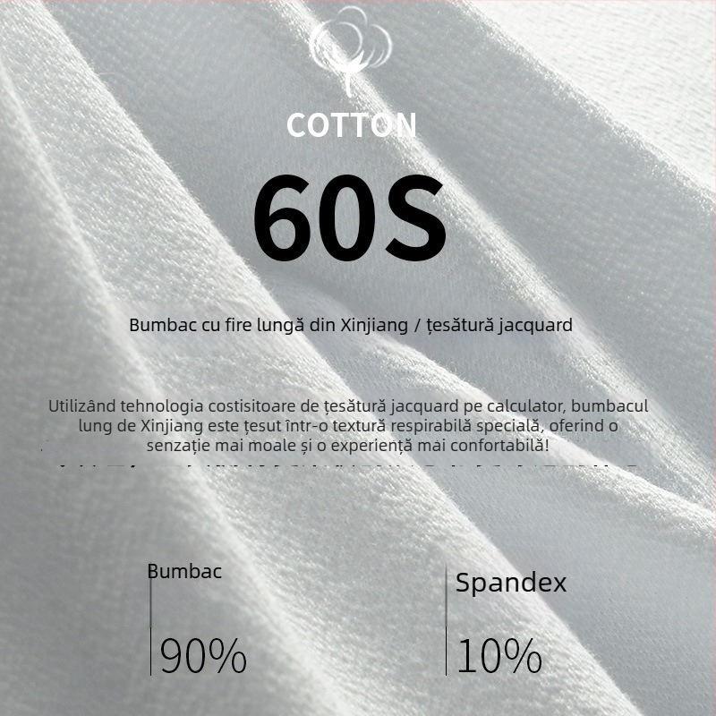 Boxer bărbat antibacterian din bumbac, respirabil, țesătură jacquard, bumbac 60s, căptușeală din mătase mulberry