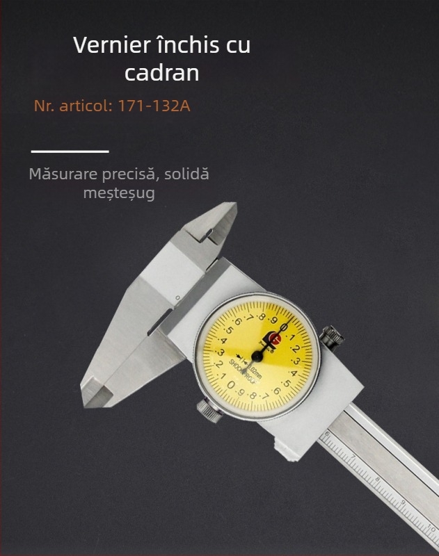 Guanglu caliper cu cadran 0-150 mm, oțel inoxidabil, rezoluție 0,01/0,02 mm