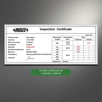 Insize ștanjen din oțel inoxidabil cu ceas, vernier rezistent la șocuri