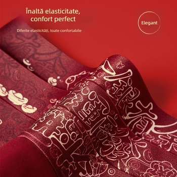 Boxeri bărbați din bumbac, respirabili, fără cusături, talie medie, imprimeu, 40S tricot de bumbac