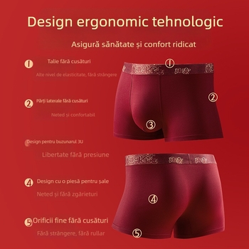 Boxeri bărbați din bumbac, respirabili, fără cusături, talie medie, imprimeu, 40S tricot de bumbac