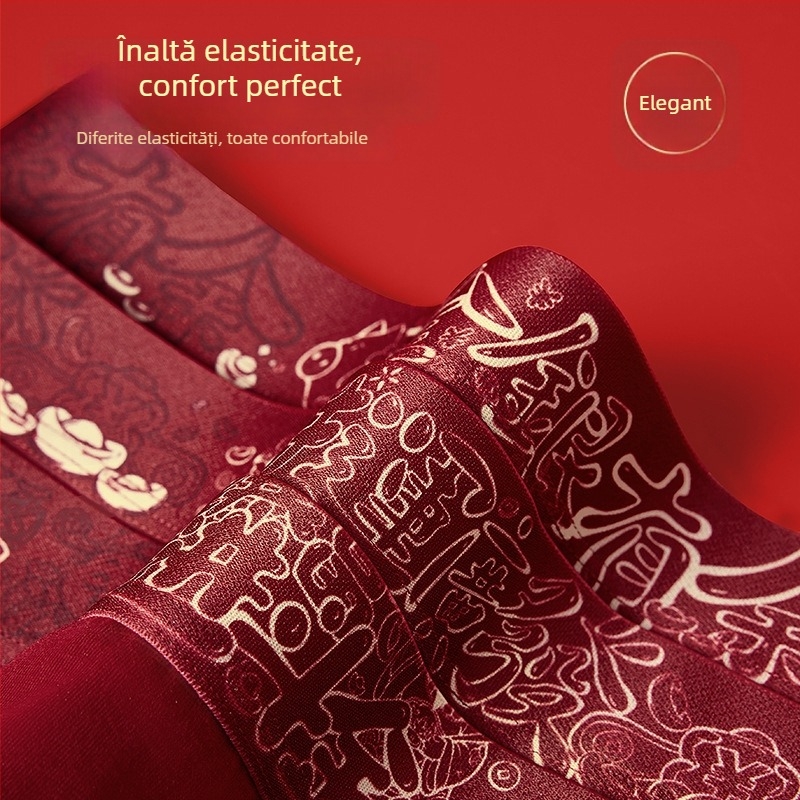 Boxeri bărbați din bumbac, respirabili, fără cusături, talie medie, imprimeu, 40S tricot de bumbac