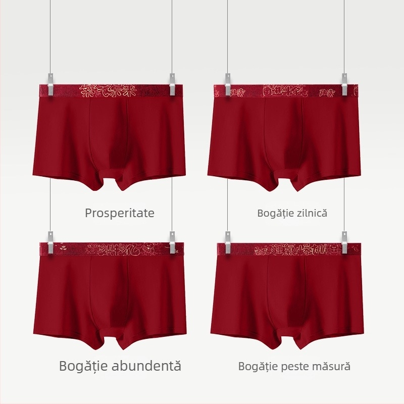 Boxeri bărbați din bumbac, respirabili, fără cusături, talie medie, imprimeu, 40S tricot de bumbac