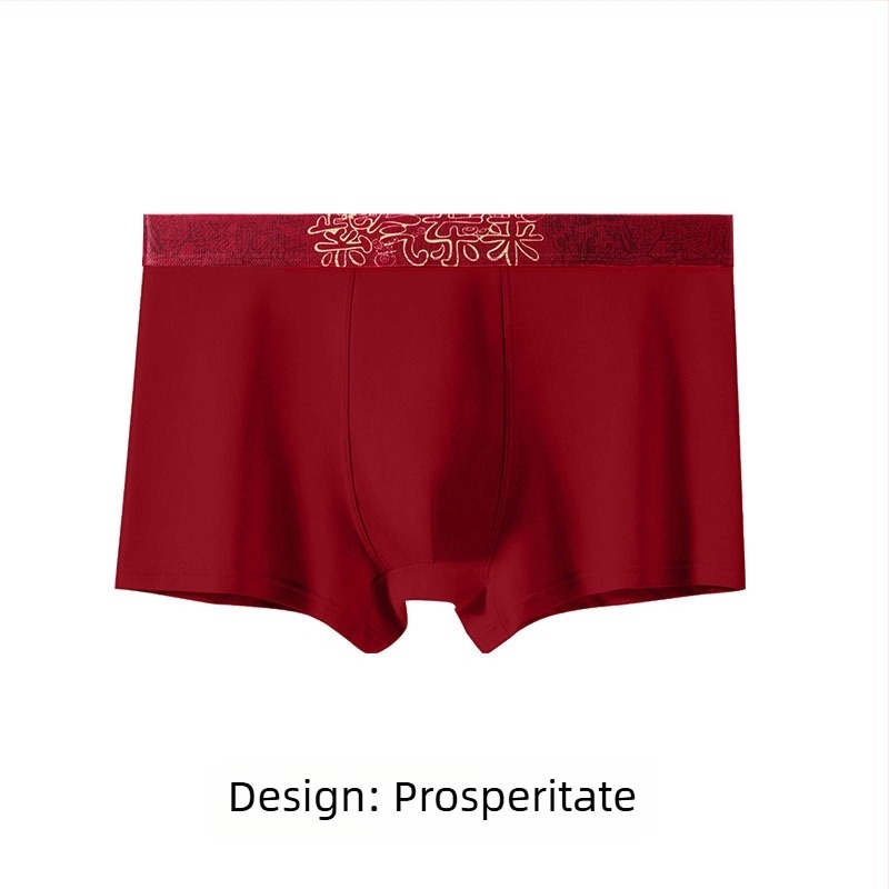 Boxeri bărbați din bumbac, respirabili, fără cusături, talie medie, imprimeu, 40S tricot de bumbac