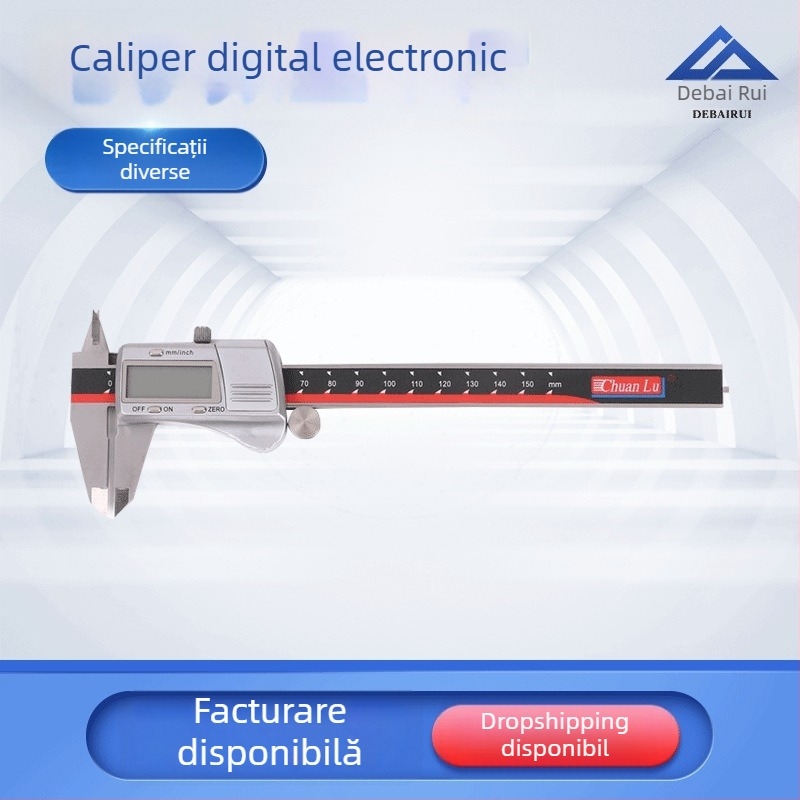 Guanglu Caliper digital cu tijă de măsurare a adâncimii, oțel inoxidabil rezistent la abraziune, afișaj digital, precizie înaltă