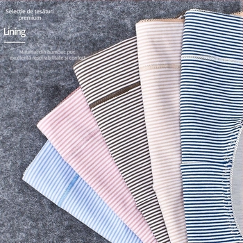 Lenjerie menstruală pentru femei, model dungat, talie medie, respirabilă, anti-scurgeri, material din bumbac