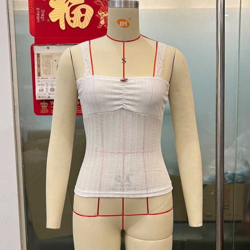 Top din dantelă, fără spate, croială Slim, Poliester 80-90% cu Bumbac <30%