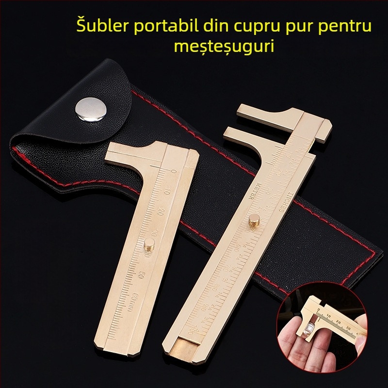Caliper mini german pentru bijuterii, precizie înaltă, mărgele pentru brățară din cupru pur, formă de nucă, portabil, vernier digital