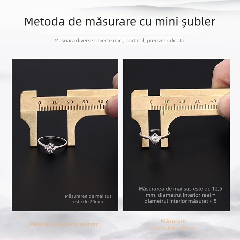 Caliper mini german pentru bijuterii, precizie înaltă, mărgele pentru brățară din cupru pur, formă de nucă, portabil, vernier digital
