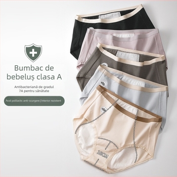 Chiloți menstrual din bumbac, trei straturi anti-scurgere, ușor de curățat, talie medie, antibacterian