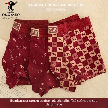 Boxeri bărbați talie medie, din bumbac 90–95%, căptușeală interioară din viscose, tricotate, respirabile, antibacteriene