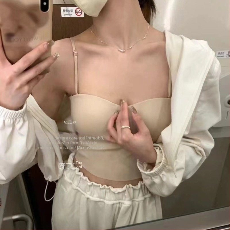 Sutien Metwo convertibil cu bretele detașabile duble, cupă completă, cupă subțire, stil vestă, din nylon