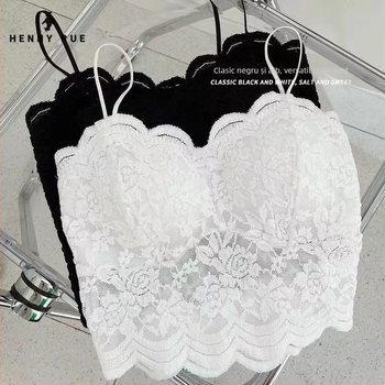 Bustier dantelat, fără underwire, bretele reglabil, design la spate, cupă 3/4