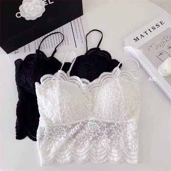 Bustier dantelat, fără underwire, bretele reglabil, design la spate, cupă 3/4