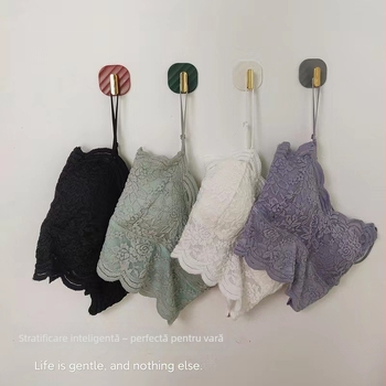 Bustier dantelat, fără underwire, bretele reglabil, design la spate, cupă 3/4