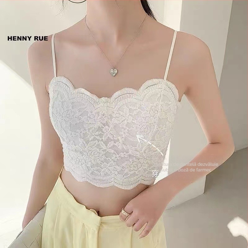 Bustier dantelat, fără underwire, bretele reglabil, design la spate, cupă 3/4