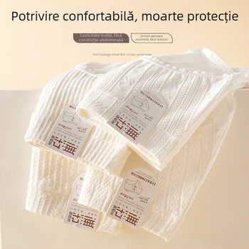 Chiloți dama din bumbac, antibacteriali și respirabili, talie medie, 90–95% bumbac, căptușeală crotch 100% bumbac, țesătură tricotată