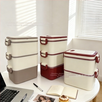 Cutie de prânz din oțel inoxidabil 304, izolată, formă pătrată, potrivită pentru microunde, capacitate 800–1000 ml