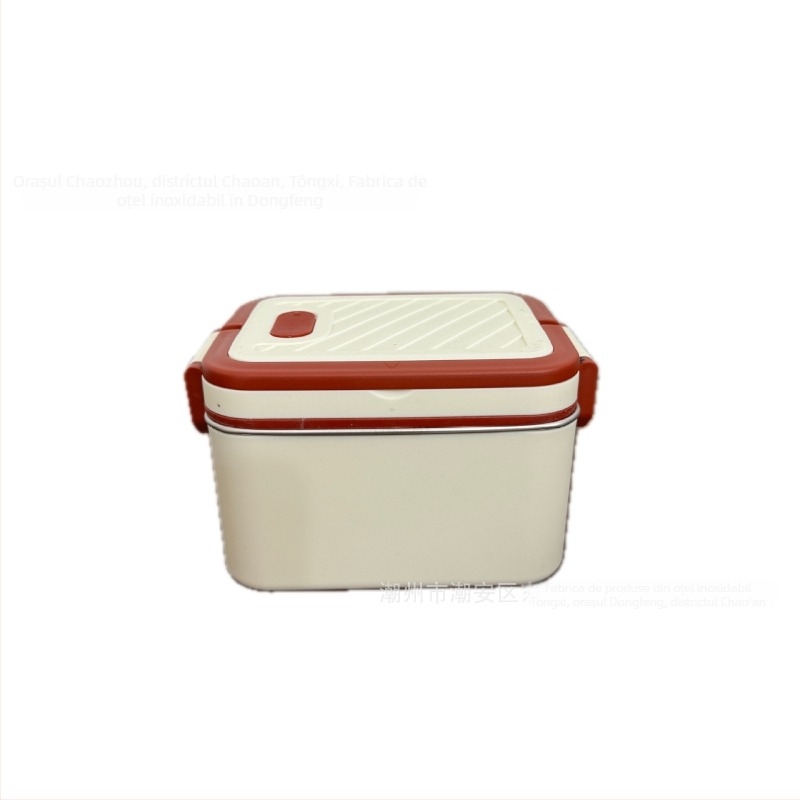 Cutie de prânz din oțel inoxidabil 304, izolată, formă pătrată, potrivită pentru microunde, capacitate 800–1000 ml