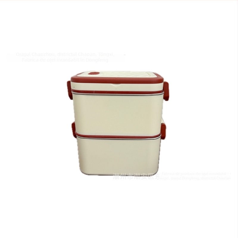 Cutie de prânz din oțel inoxidabil 304, izolată, formă pătrată, potrivită pentru microunde, capacitate 800–1000 ml