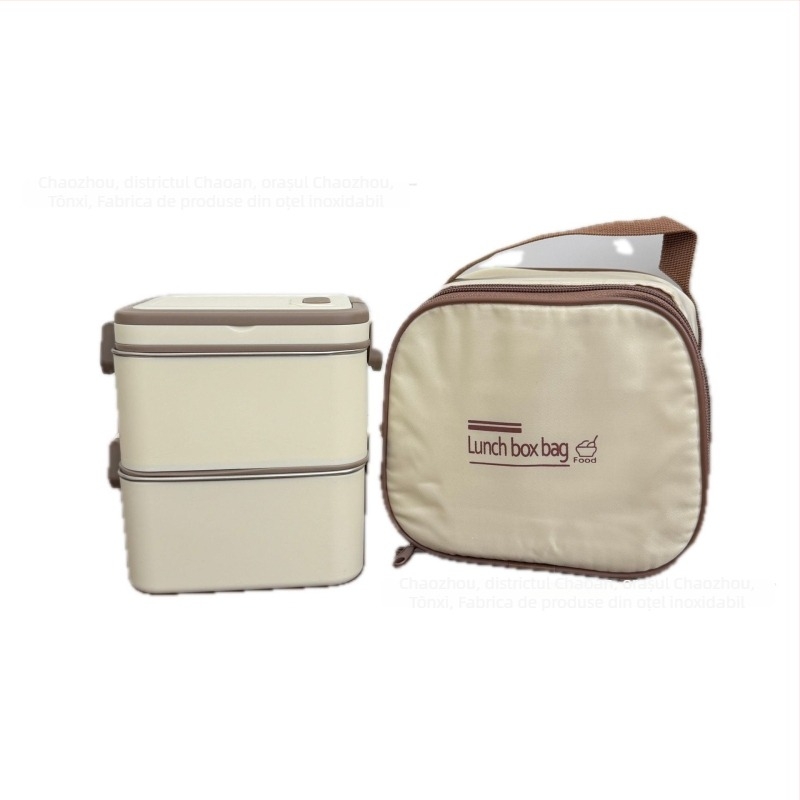 Cutie de prânz din oțel inoxidabil 304, izolată, formă pătrată, potrivită pentru microunde, capacitate 800–1000 ml