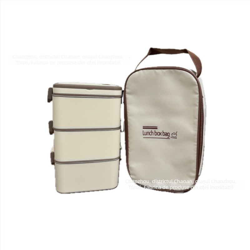 Cutie de prânz din oțel inoxidabil 304, izolată, formă pătrată, potrivită pentru microunde, capacitate 800–1000 ml