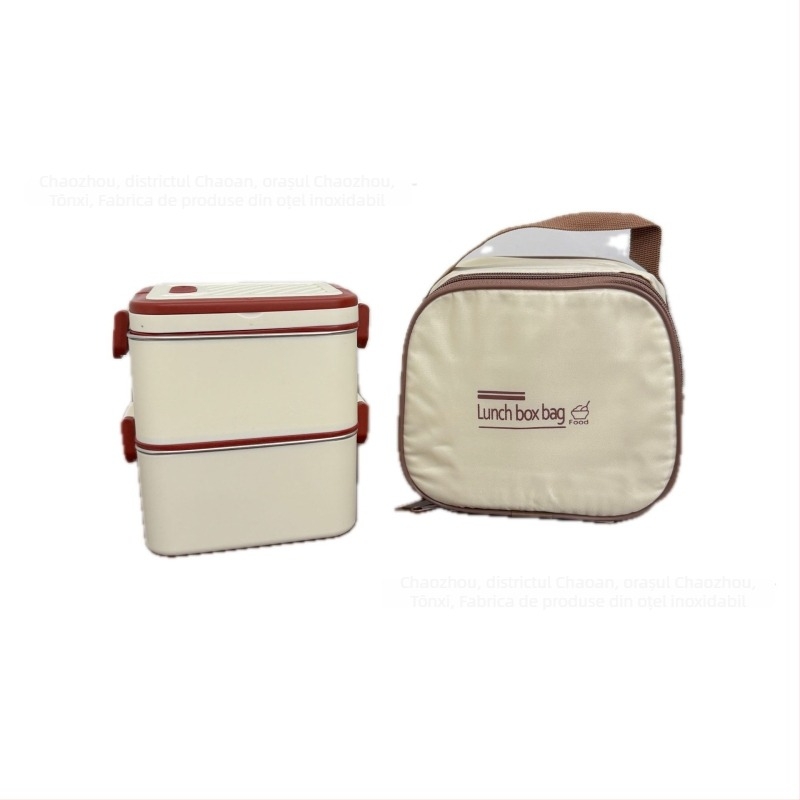Cutie de prânz din oțel inoxidabil 304, izolată, formă pătrată, potrivită pentru microunde, capacitate 800–1000 ml