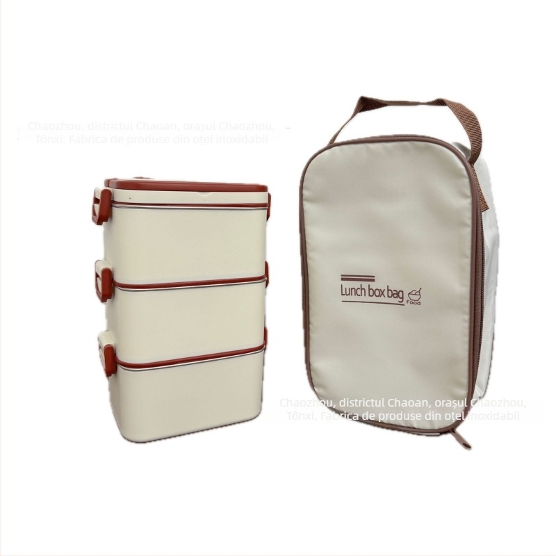 Cutie de prânz din oțel inoxidabil 304, izolată, formă pătrată, potrivită pentru microunde, capacitate 800–1000 ml