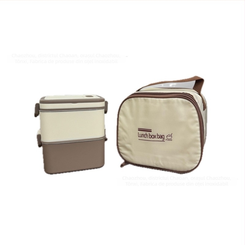 Cutie de prânz din oțel inoxidabil 304, izolată, formă pătrată, potrivită pentru microunde, capacitate 800–1000 ml