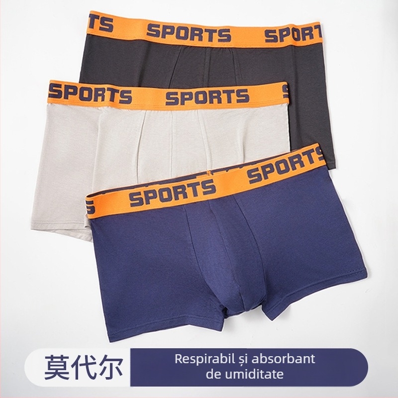 Boxeri bărbați din Modal, elasticitate ridicată, respirabili, talie medie