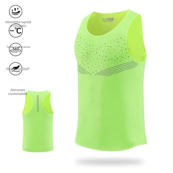 Vesta unisex din poliester, uscare rapidă și respirabilă pentru alergare și ciclism – vară