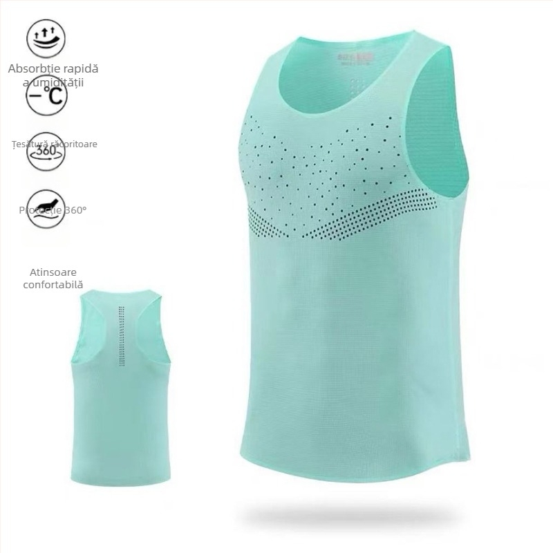 Vesta unisex din poliester, uscare rapidă și respirabilă pentru alergare și ciclism – vară