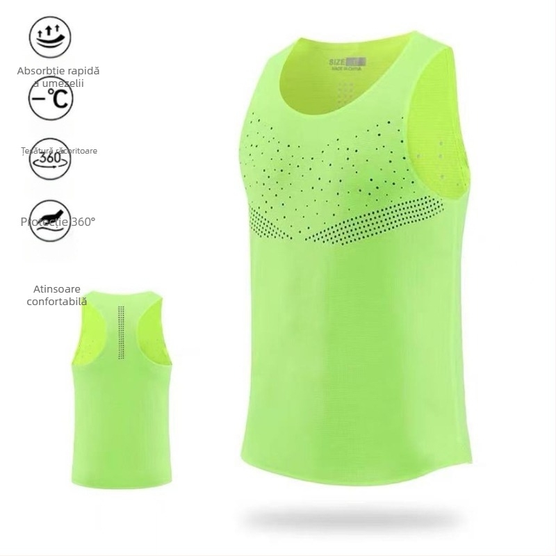 Vesta unisex din poliester, uscare rapidă și respirabilă pentru alergare și ciclism – vară