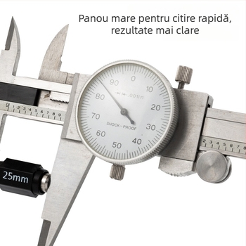 Javier Vernier Caliper din oțel inoxidabil, înaltă precizie, caliper cu cadran 0.001 in rezoluție