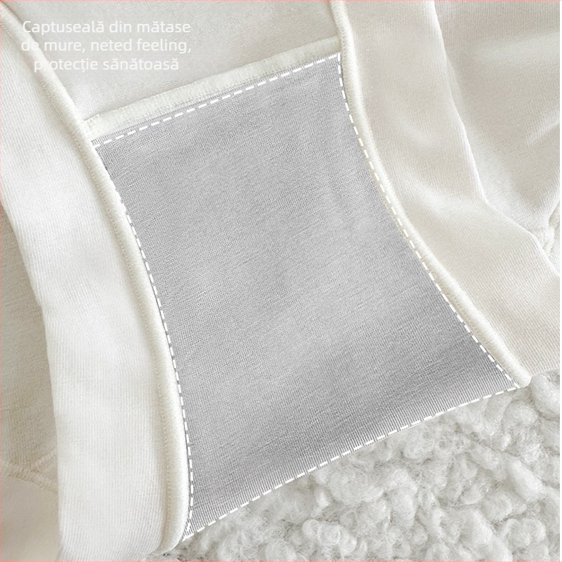 Slipuri femei – bumbac 60-count, respirabile, talie medie, dantelă, căptușeală din mătase de mulberry