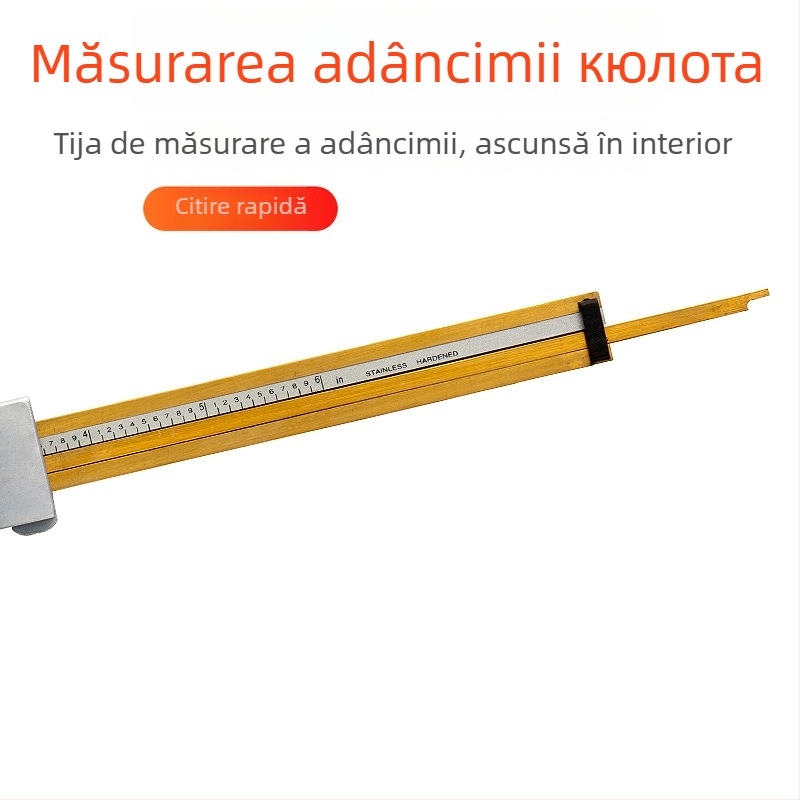JAVIER caliper vernier cu cadran, placat cu titan, rezoluție 0,02 mm