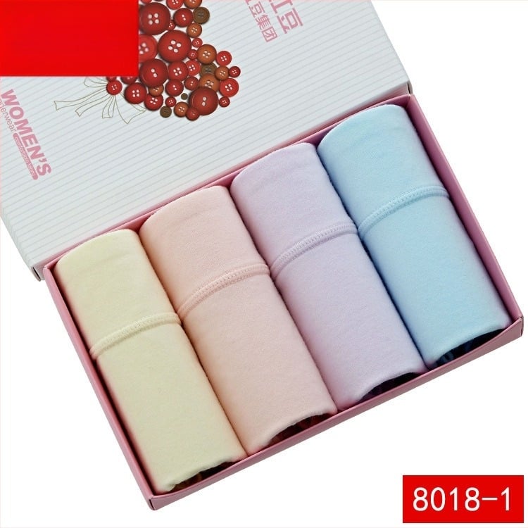 Chiloți femei din bumbac, ridicare șolduri, talie medie, fără cusături, respirabili, pachet de 4 bucăți