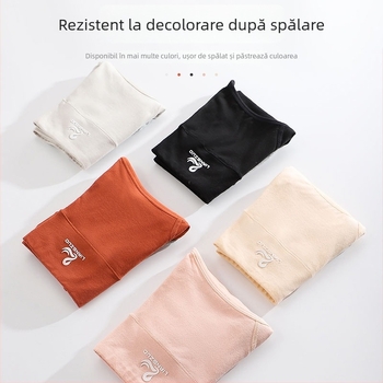 Lenjerie intimă menstruală din bumbac cu talie medie-înaltă, 95% bumbac în țesătură principală, 100% bumbac în căptușeală, model solid