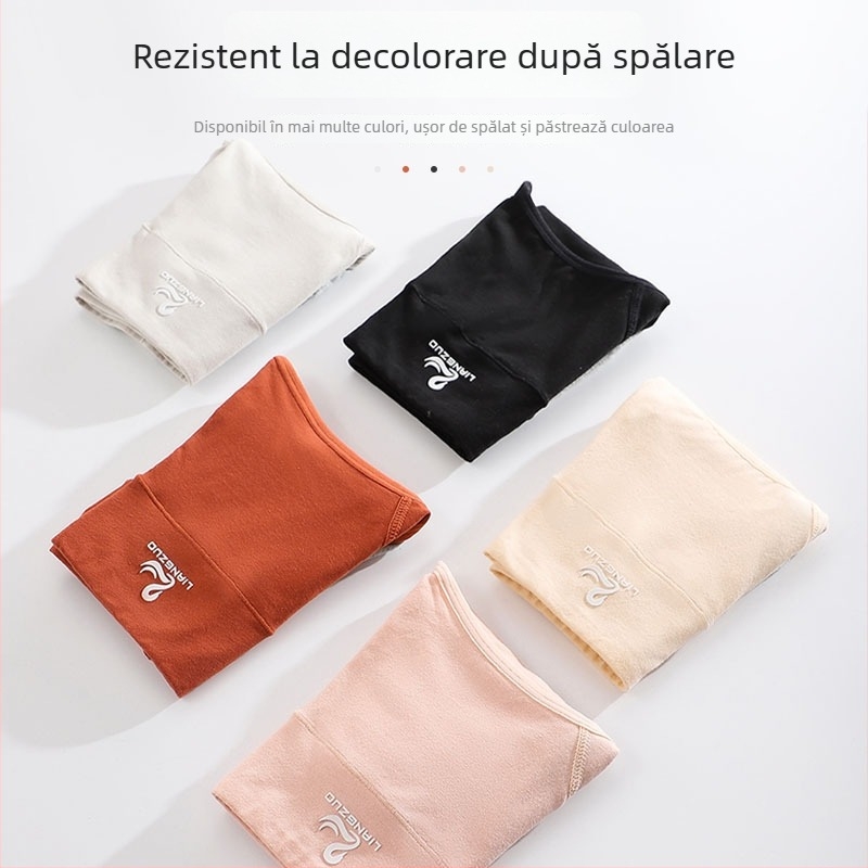 Lenjerie intimă menstruală din bumbac cu talie medie-înaltă, 95% bumbac în țesătură principală, 100% bumbac în căptușeală, model solid