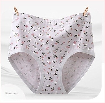 Chiloți femei din bumbac, confortabili și respirabili, talie înaltă, model floral, 95–100% bumbac