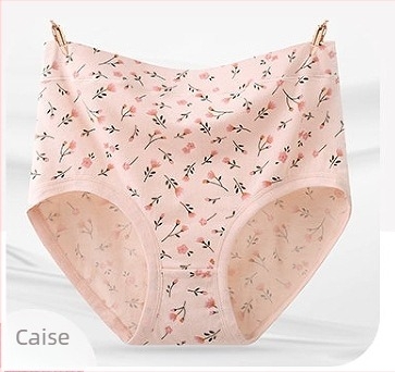 Chiloți femei din bumbac, confortabili și respirabili, talie înaltă, model floral, 95–100% bumbac