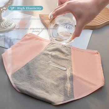 Chilot menstrual femei, anti-scurgere, talie înaltă, stil bikini, din Milk Silk, material principal 95% bumbac, căptușeală zonei genitale 95% bumbac, uscare rapidă