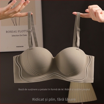 sutien fără bretele, fără arcuri, stil tubular, cupa 1/2, modelată cu vârf subțire și bază mai lată, închidere la spate cu patru rânduri de cârlige, material din nylon respirabil