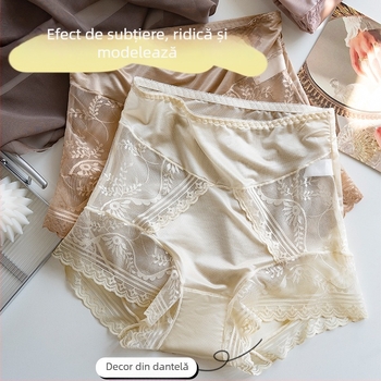 Chiloți damă din nylon, talie înaltă, controlul abdomenului, respirabili, căptușeală din bumbac