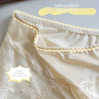 Chiloți damă din nylon, talie înaltă, controlul abdomenului, respirabili, căptușeală din bumbac