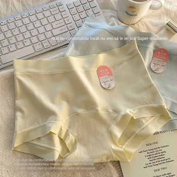 Chiloți din bumbac pentru fete, talie medie, fără linii vizibile, antibacterieni și respirabili