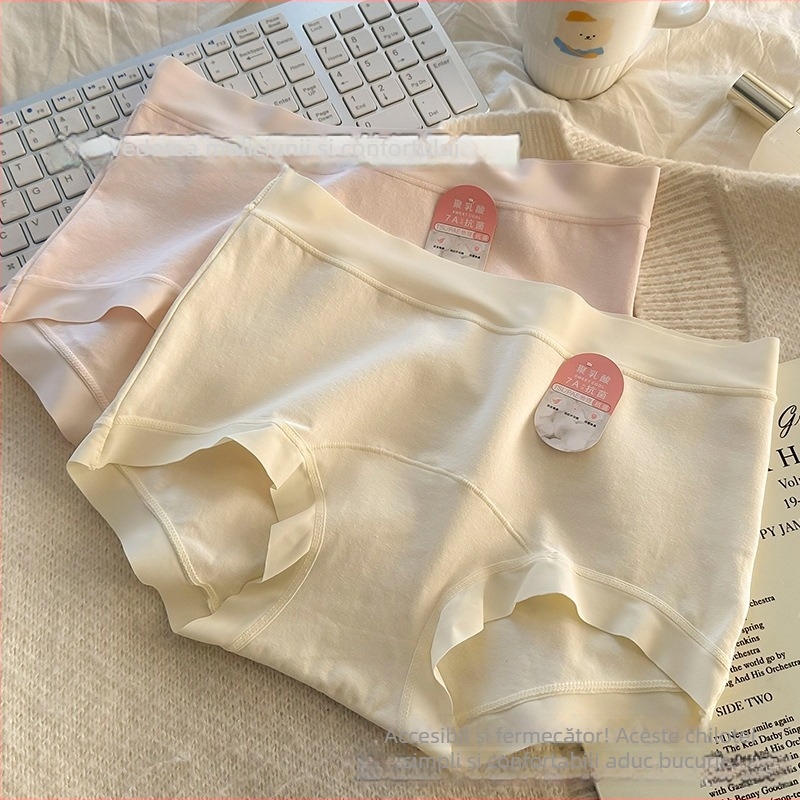 Chiloți din bumbac pentru fete, talie medie, fără linii vizibile, antibacterieni și respirabili