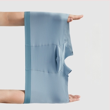 Boxeri bărbați din modal, talie medie, respirabili, antibacterieni, căptușeală în zona inghinală din mătase Mulberry