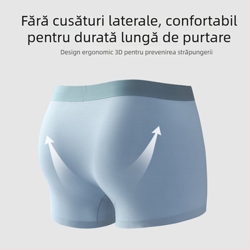 Boxeri bărbați din modal, talie medie, respirabili, antibacterieni, căptușeală în zona inghinală din mătase Mulberry