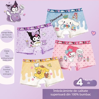 Chiloți pentru fete cu desen animat, din bumbac 95% 5% elastan, siguranță Clasă A, pentru vârsta 3–8 ani (toamna 2023)